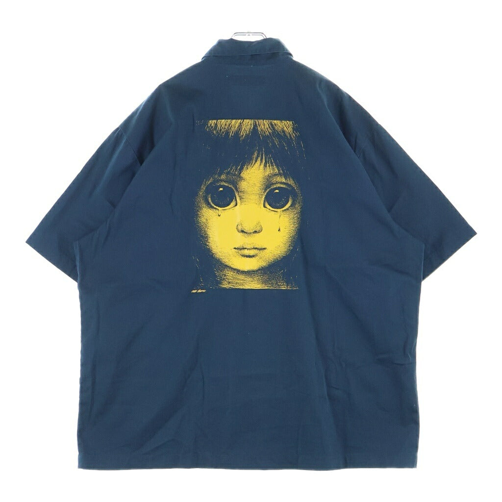 SUPREME(シュプリーム) 24SS ×Margaret Keane Teardrop S/S Work Shirt マーガレットキーン バックティアドロッププリント 半袖ワークシャツ ネイビー