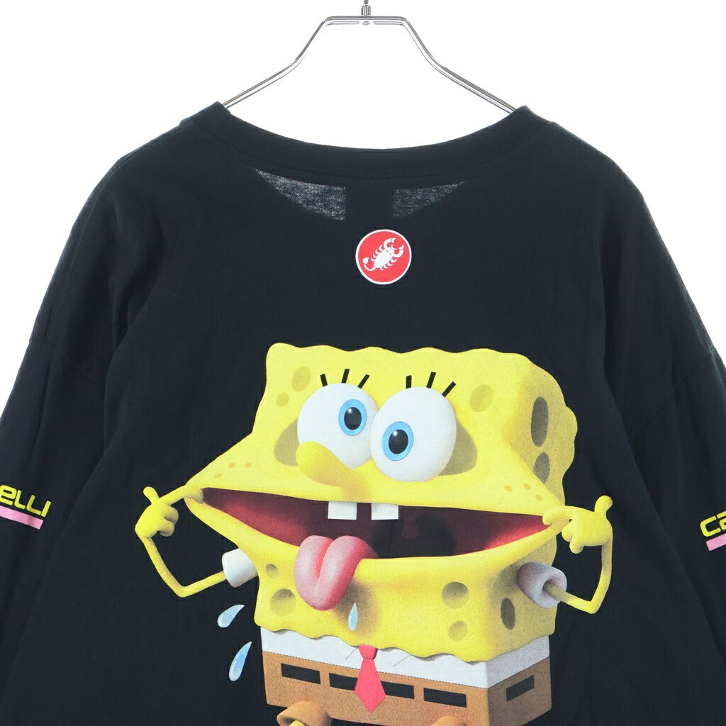 SUPREME(シュプリーム) 25SS ×CASTELLI SpongeBob L/S Tee カステリ スポンジボブプリント クルーネック長袖Tシャツ ロングスリーブカットソー ブラック