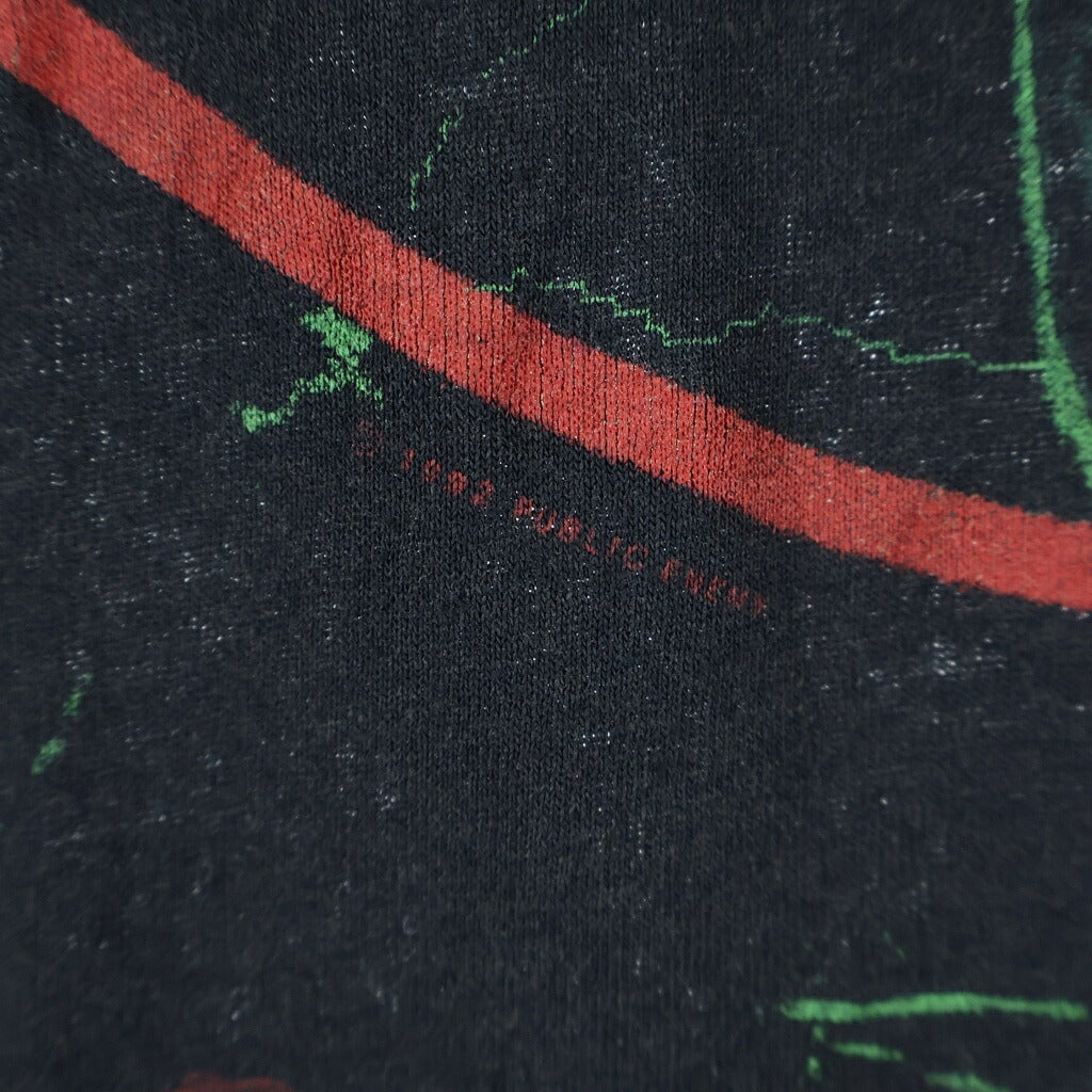 VINTAGE(ヴィンテージ) 90S VINTAGE PUBLIC ENEMY ALL OVERPRINT BACKSTAGE PASS PENMANS ヴィンテージ パブリックエネミー バックステージパス オーバープリントTシャツ 半袖クルーネックカットソー ブラック