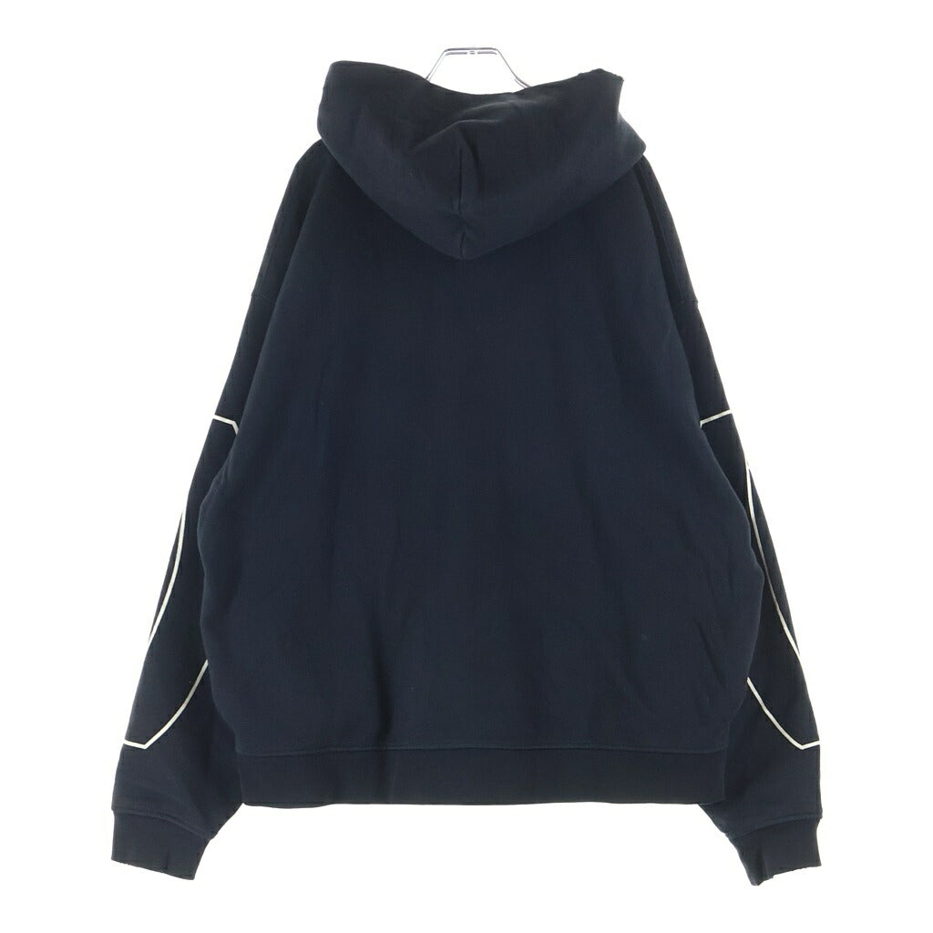 ASKYURSELF(アスクユアセルフ) BANNED ZIP HOODIE バンド ダメージ加工 アームプリント ジップアップスウェットパーカー フーディー ブラック