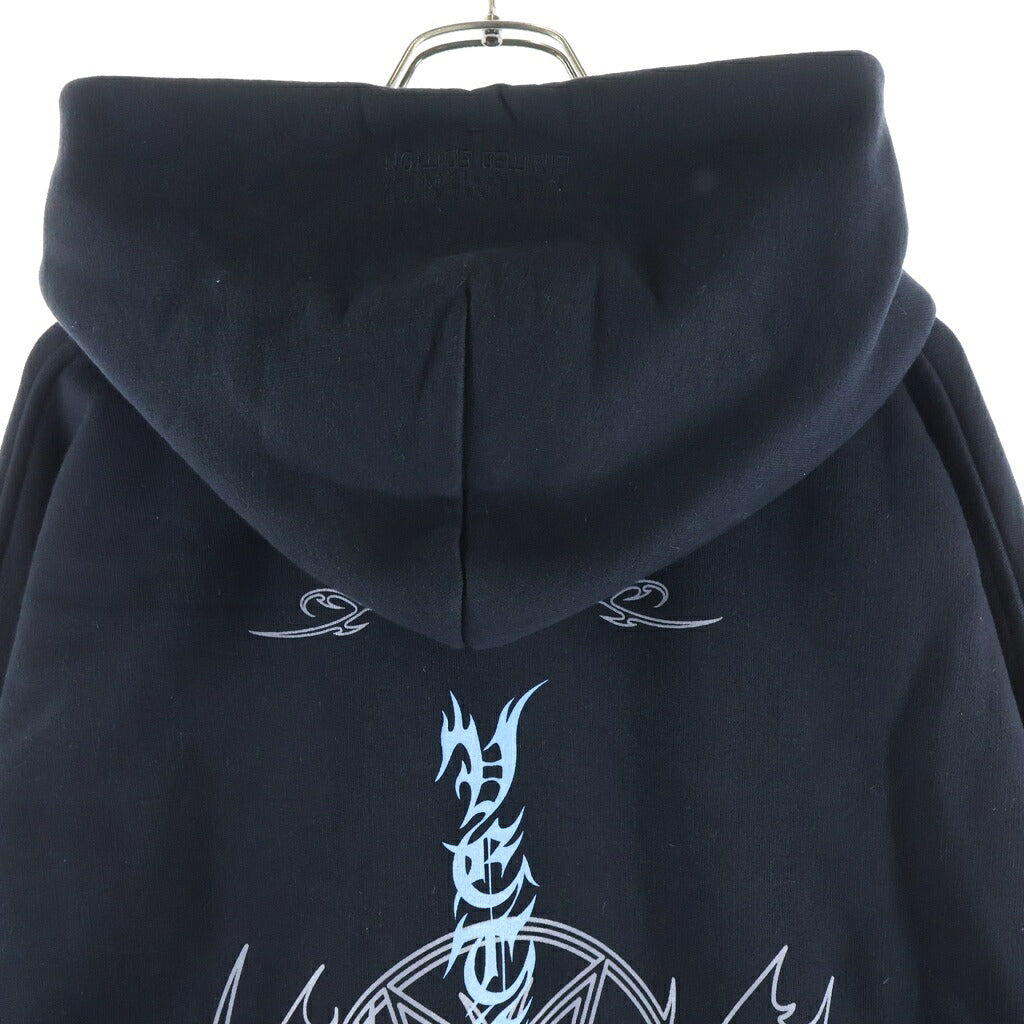 VETEMENTS(ヴェトモン) 22AW VITAL EXISTANCE HOODIE バイタルイグジスタンス アームプリント プルオーバースウェットパーカー フーディー ブラック UA53HD460B