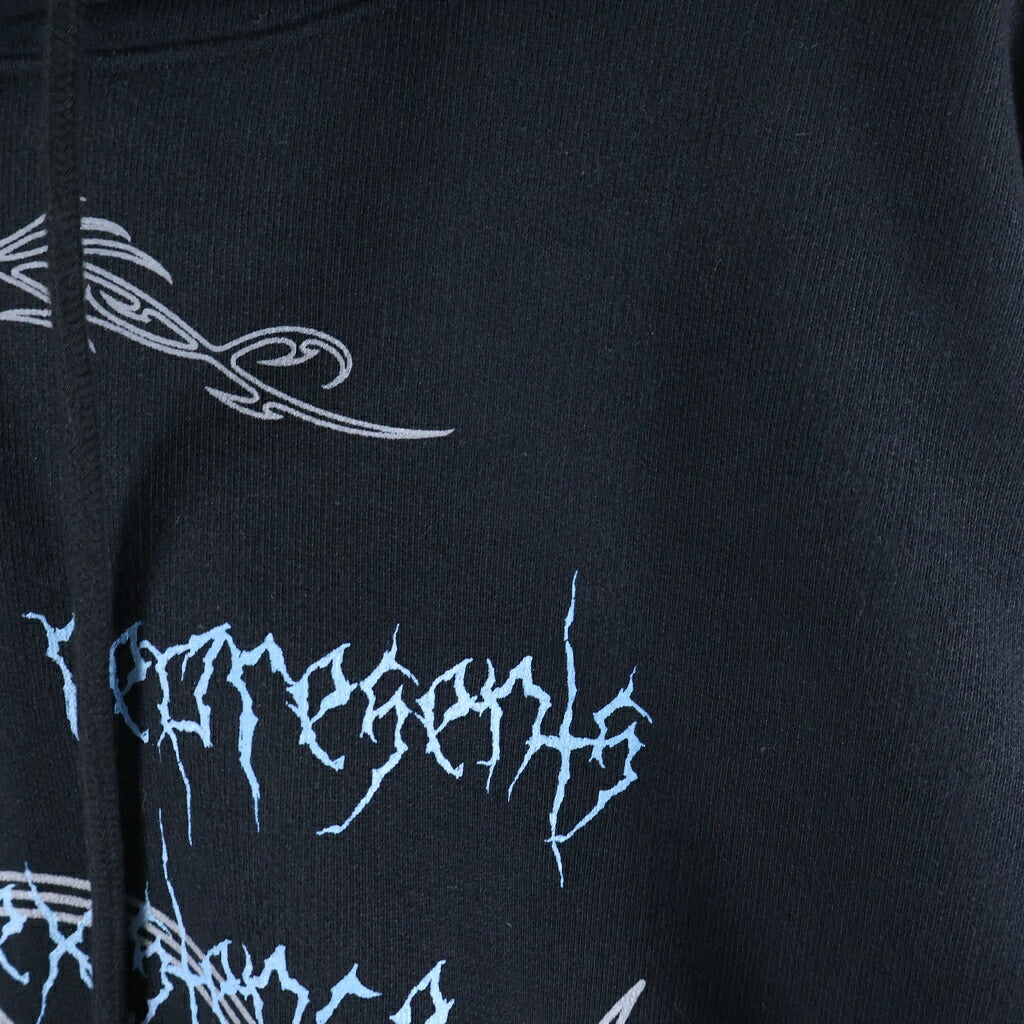 VETEMENTS(ヴェトモン) 22AW VITAL EXISTANCE HOODIE バイタルイグジスタンス アームプリント プルオーバースウェットパーカー フーディー ブラック UA53HD460B