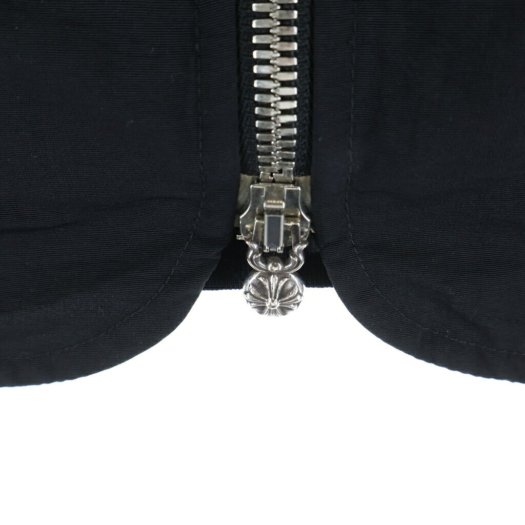 CHROME HEARTS(クロムハーツ) PAPA VEST バッククロスパッチ ダガージップ ナイロンコットン切替 パパベスト ブラック
