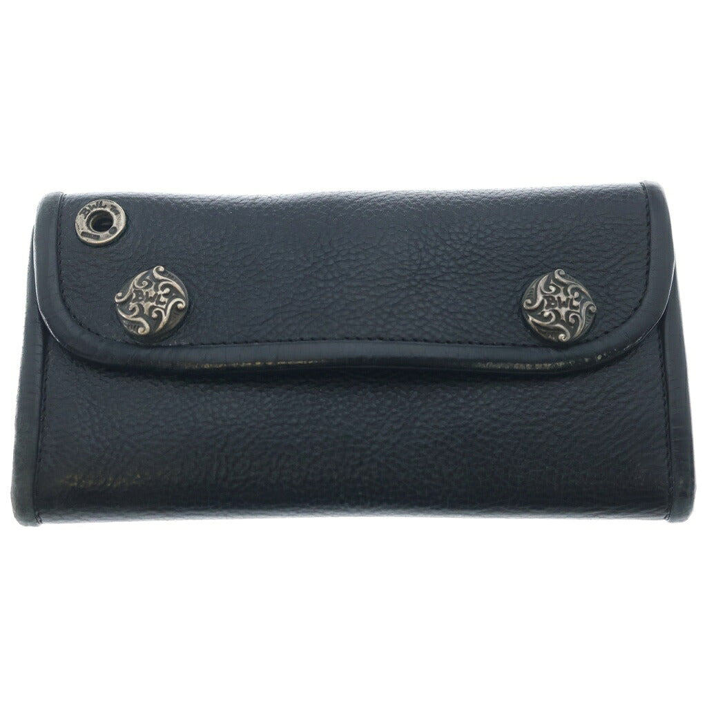 Bill Wall Leather/BWL(ビルウォールレザー) トライバル コンチョボタン ラージカレンシー レザーウォレット 長財布 ブラック