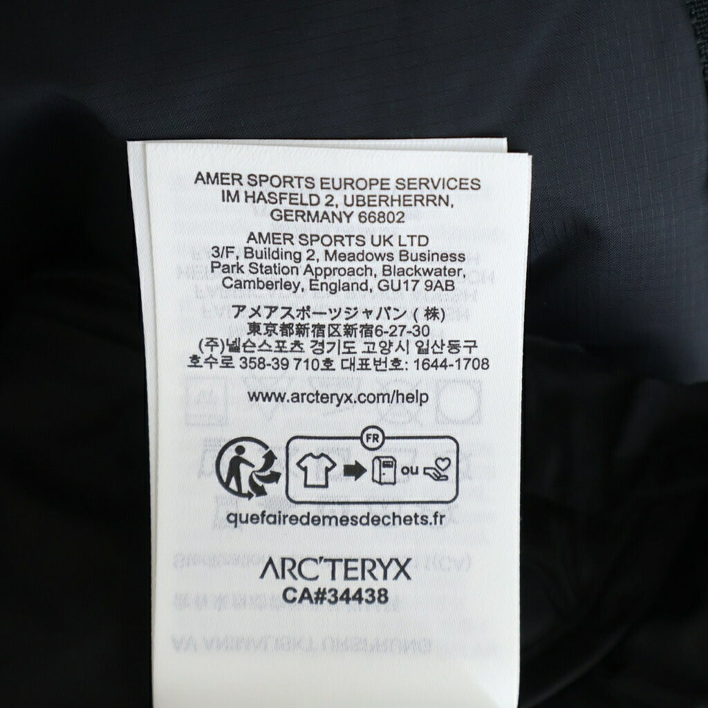 ARC'TERYX(アークテリクス) Thorium Jacket M ソリウム キルティング ダウンジャケット ブラック X000010545