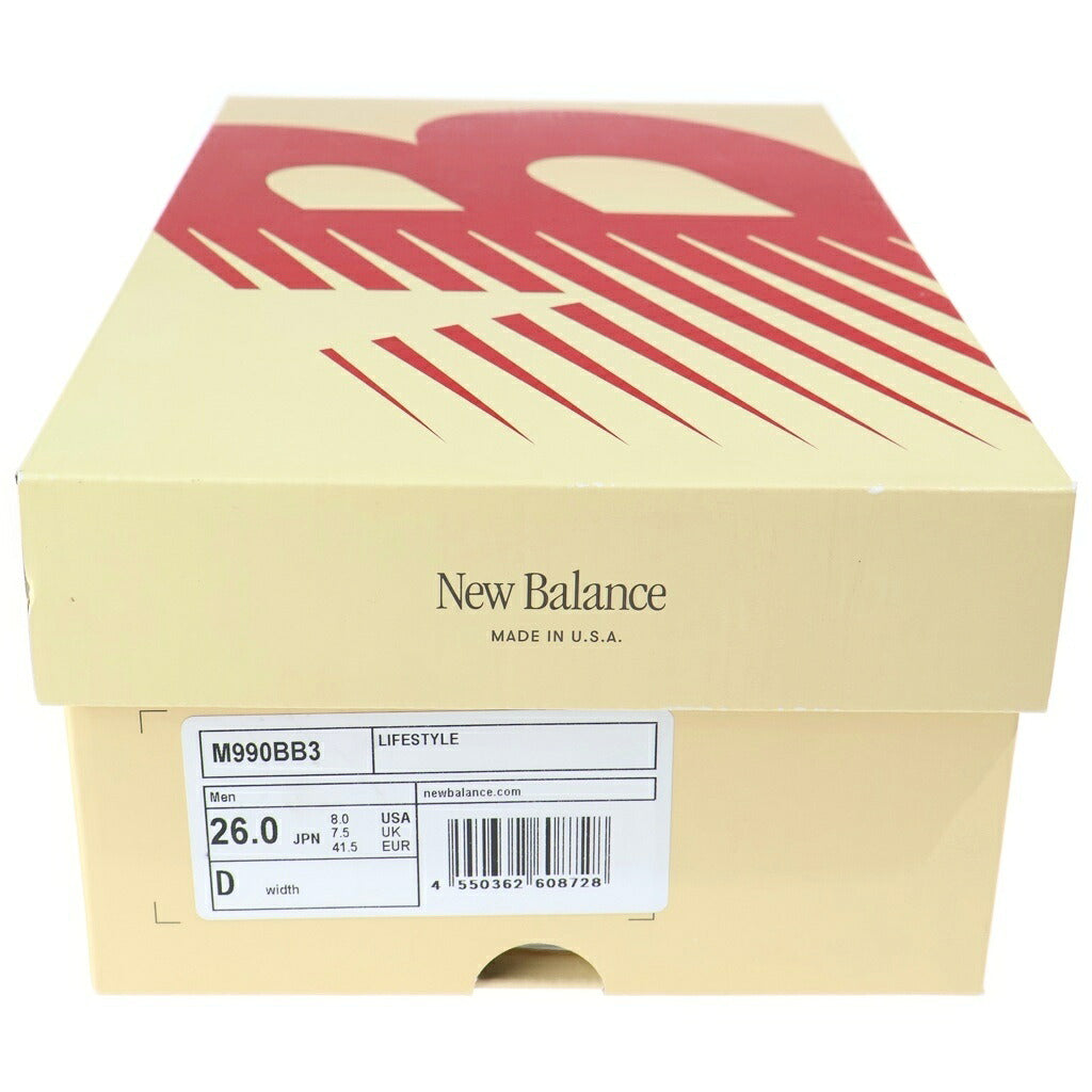 New Balance(ニューバランス) M990BB3 スエード ローカットスニーカー ブラック/ブラウン US8/26cm
