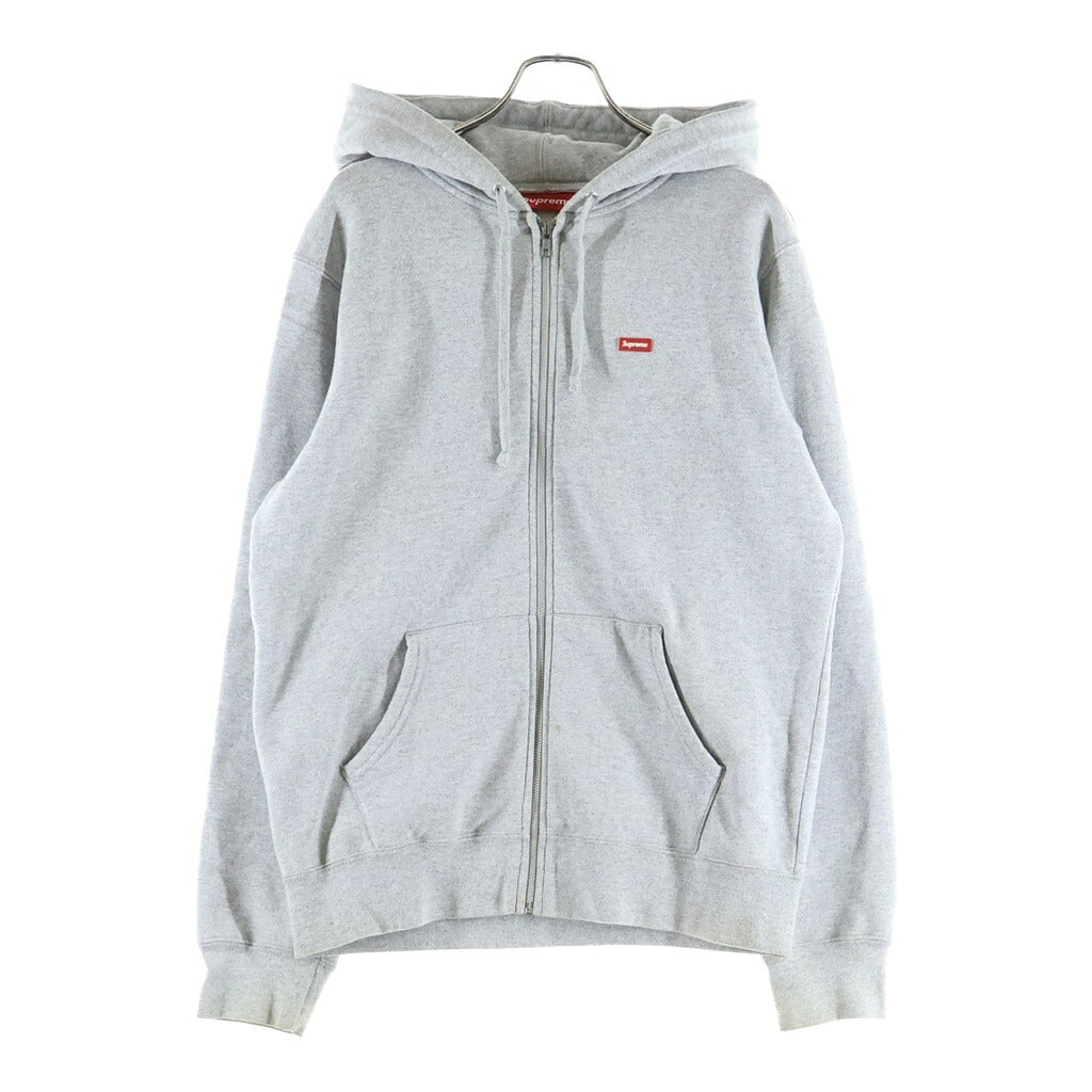 SUPREME(シュプリーム) 19SS Small Box Zip Up Sweatshirt ラバースモールボックスロゴ ジップアップスウェットパーカー グレー