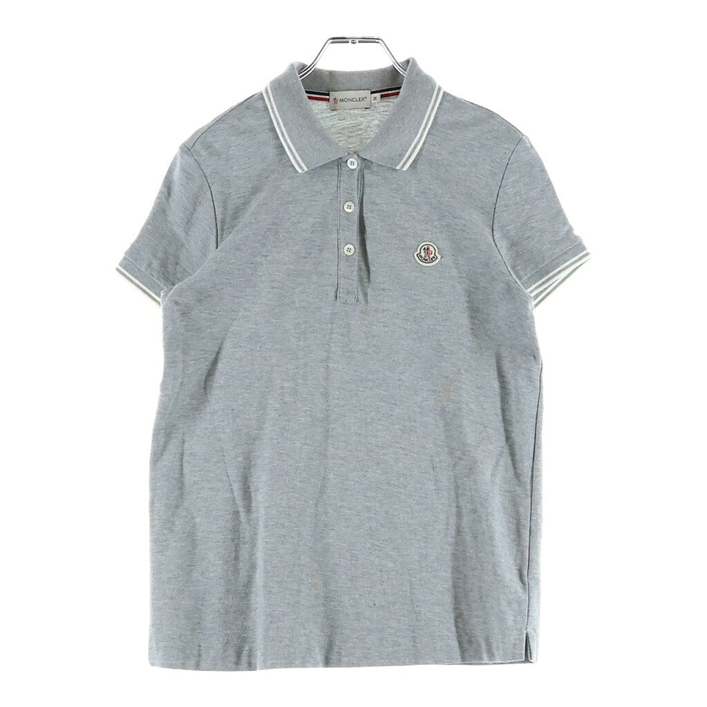 MONCLER(モンクレール) MAGLIA POLO MANICA CORTA ワッペンロゴ 半袖ポロシャツ グレー 410938350900