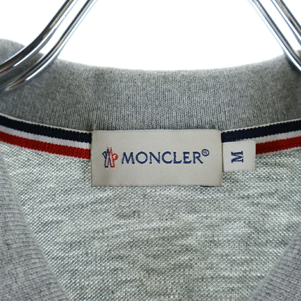 MONCLER(モンクレール) MAGLIA POLO MANICA CORTA ワッペンロゴ 半袖ポロシャツ グレー 410938350900
