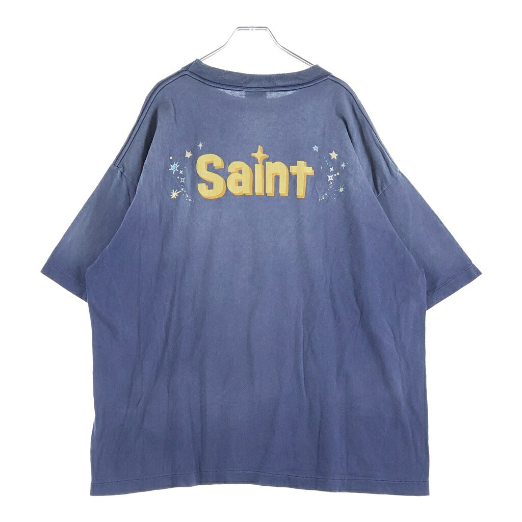 SAINT MICHAEL(セントマイケル) 26SS ×DISNEY TINKER BELL DSN_SS TEE ディズニー ティンカーベル プリントTシャツ 半袖クルーネックカットソー ネイビー SM-MK8-0000-C79