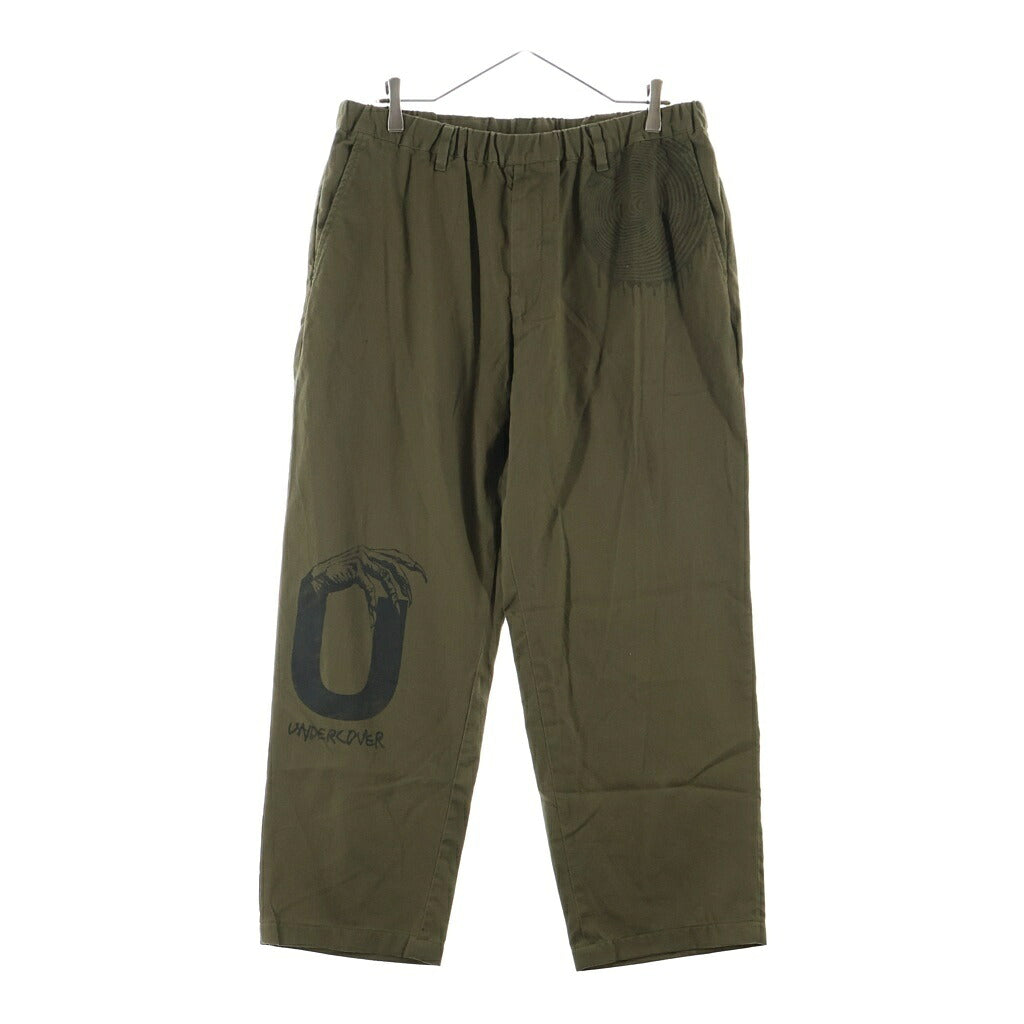 UNDERCOVER(アンダーカバー) 26SS フロントグラフィックプリント コットンイージーパンツ カーキ UP1F9501-1