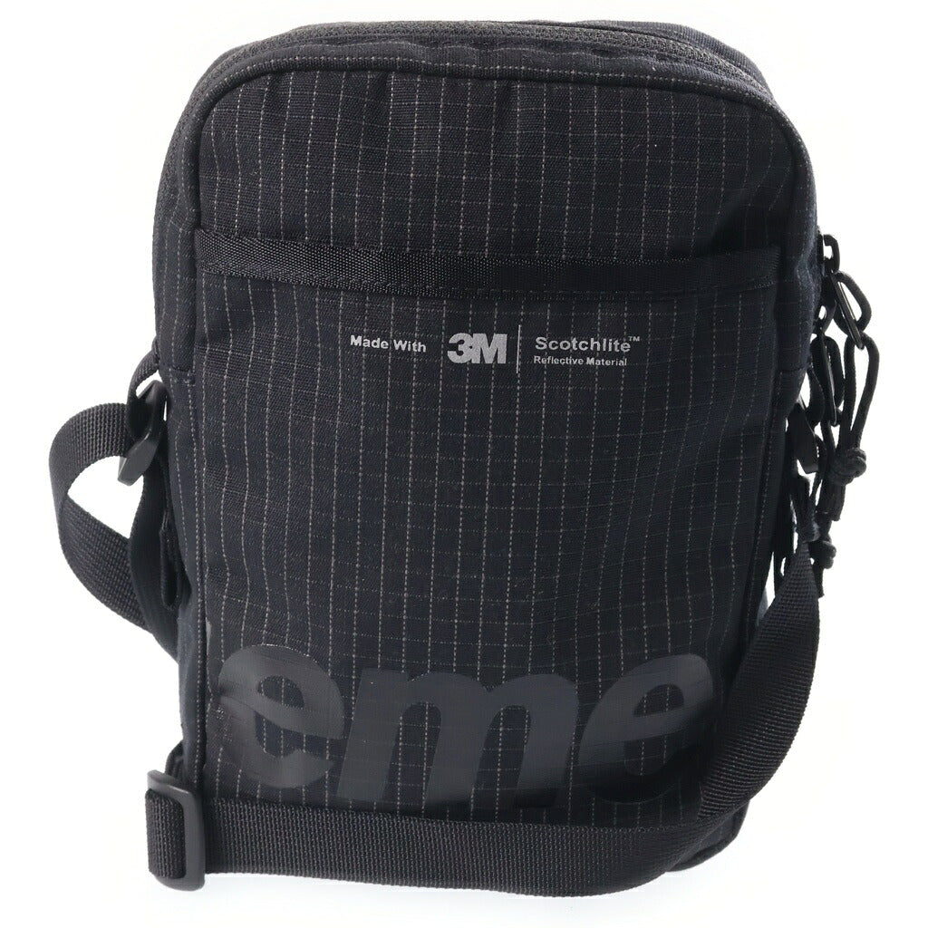 SUPREME(シュプリーム) 24SS Shoulder Bag リップストップ ロゴプリント ショルダーバッグ ブラック