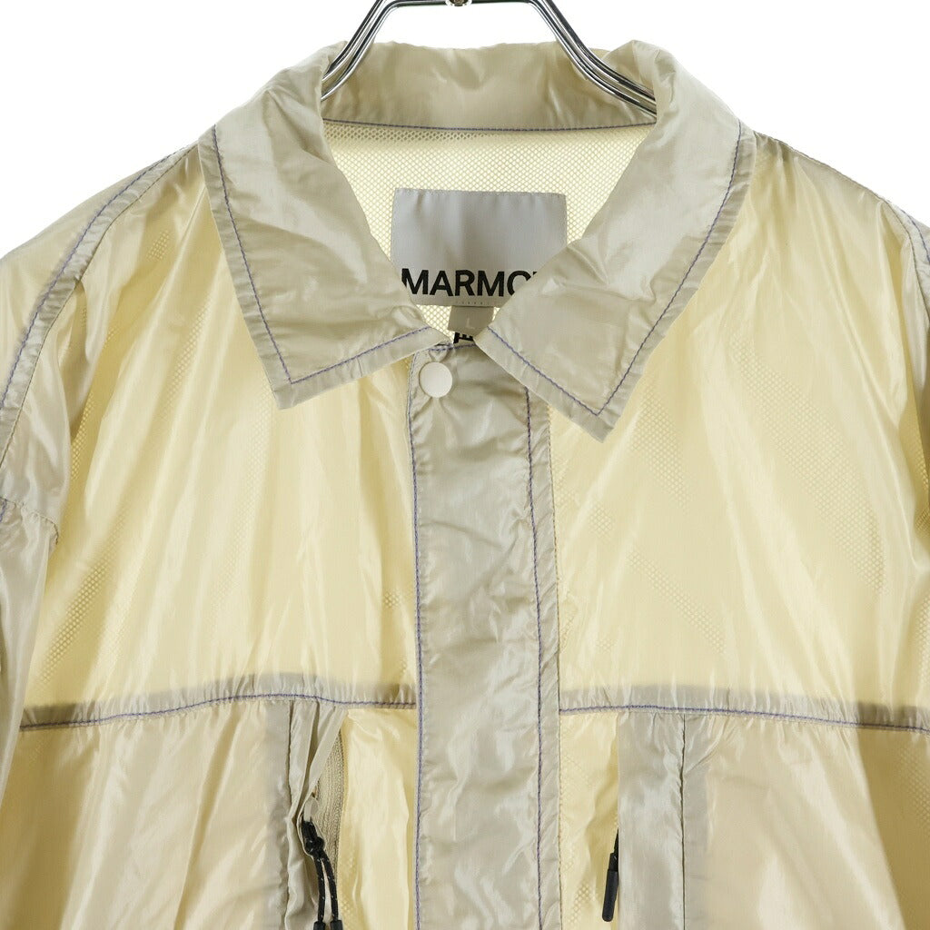 NO BRAND(ノーブランド) 24SS MARMOT CAPITAL マーモット キャピタル NYLON COLOR STITCH SHIRTS ナイロンカラーステッチ 長袖シャツジャケット ベージュ 24SS-L3-04