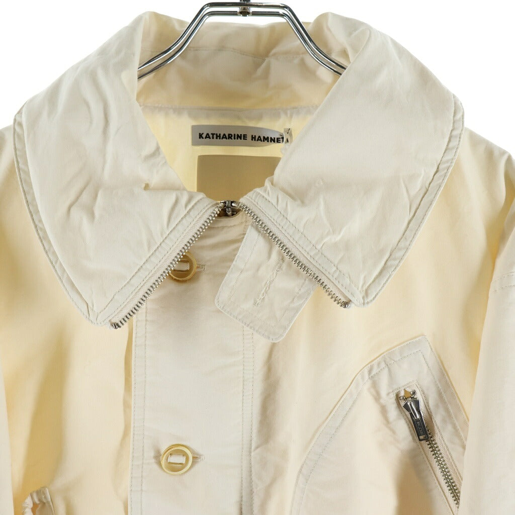 YOKE(ヨーク) 25AW ×KATHARINE HAMNETT RECYCLE POLYESTER SHORT BLOUSON キャサリン ハムネット リサイクル ポリエステル ショートジャケット ブルゾン アイボリー YK25FW01129B-KH