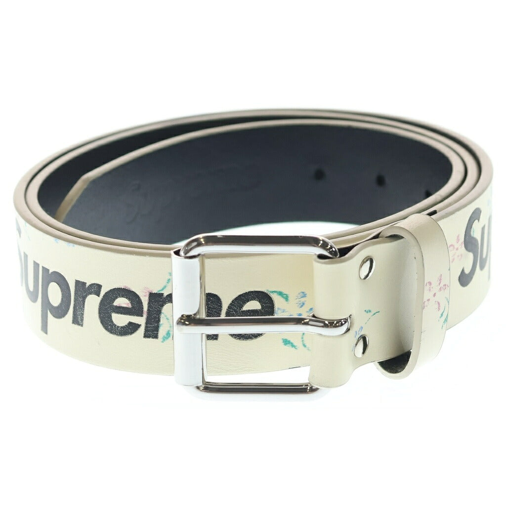 SUPREME(シュプリーム) 25AW Repeat Leather Belt Floral リピート レザー ベルト フローラル ホワイト
