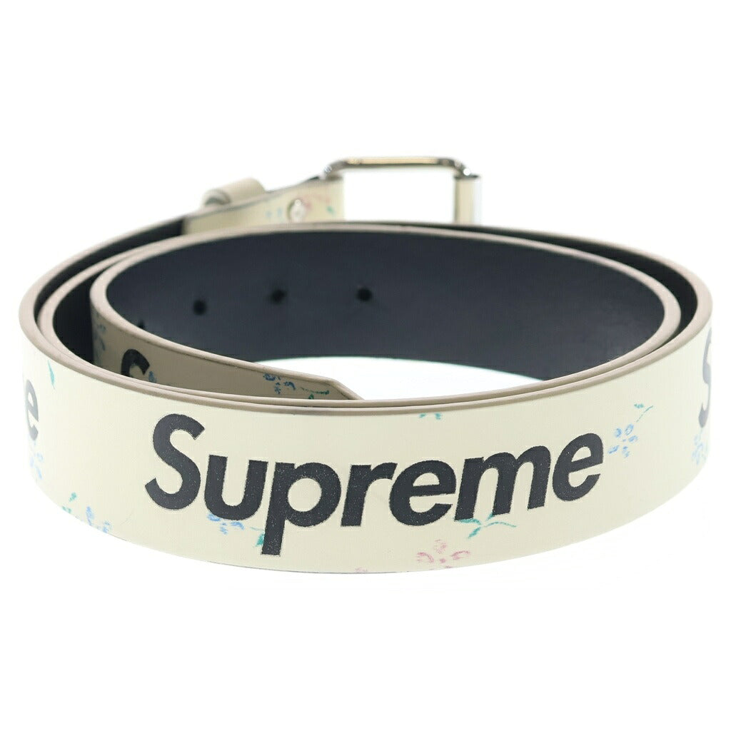 SUPREME(シュプリーム) 25AW Repeat Leather Belt Floral リピート レザー ベルト フローラル ホワイト