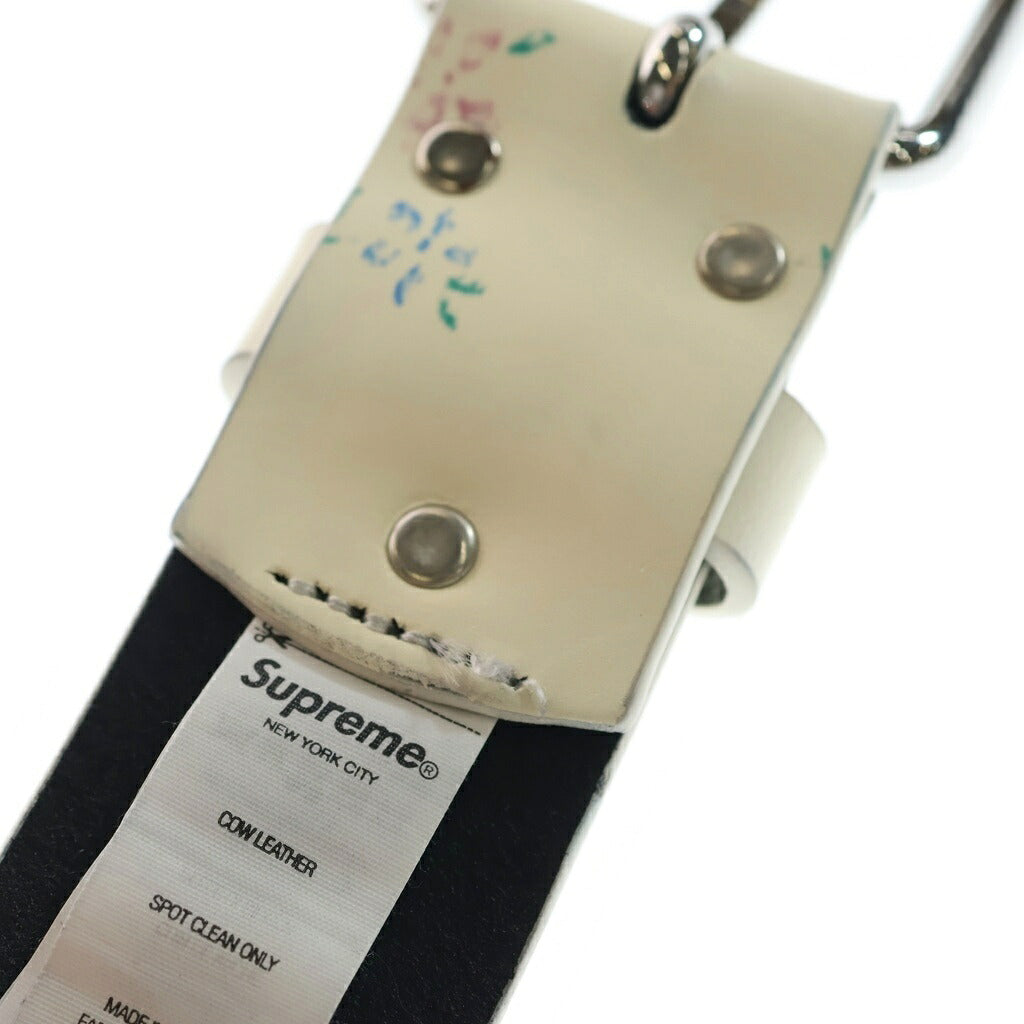 SUPREME(シュプリーム) 25AW Repeat Leather Belt Floral リピート レザー ベルト フローラル ホワイト