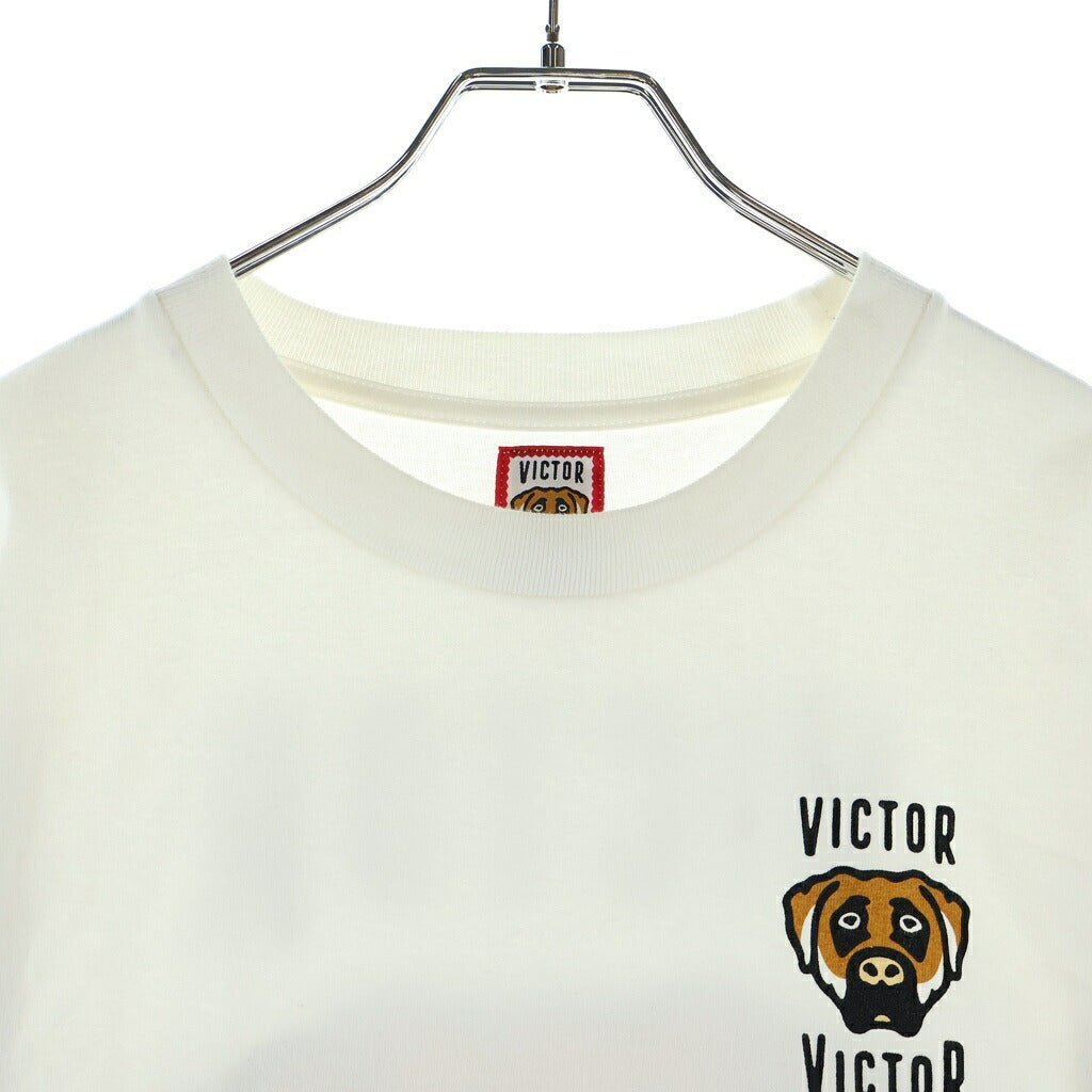 HUMAN MADE(ヒューマンメイド) ×Victor Victor Worldwide T-Shirt ヴィクターヴィクターワールドワイド クルーネック半袖Tシャツ カットソー ホワイト VV01CS002