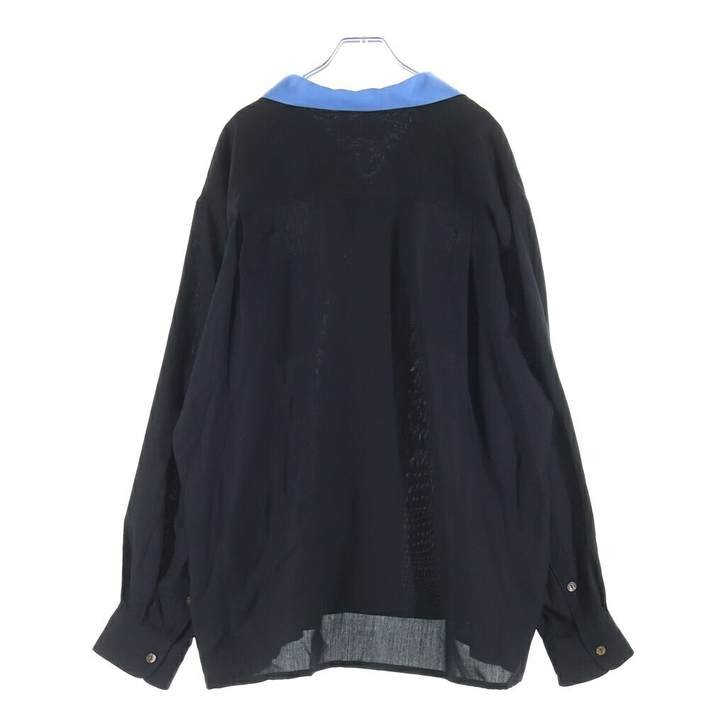 WACKO MARIA(ワコマリア) 26AW SWITCHING SHIRT L/S スイッチング ロングスリーブ オープンカラーシャツ ブラック/ブルー 26FWE-WMS-OC05