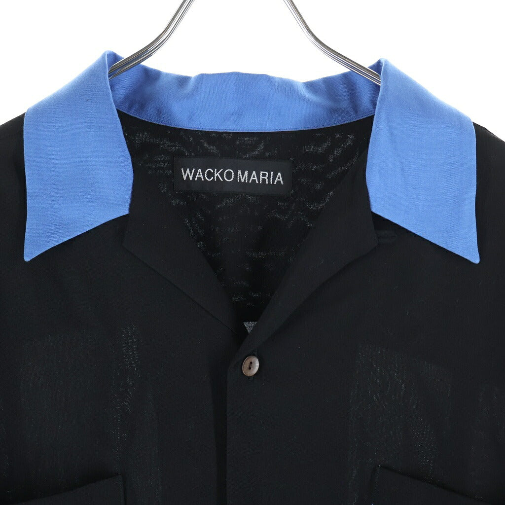 WACKO MARIA(ワコマリア) 26AW SWITCHING SHIRT L/S スイッチング ロングスリーブ オープンカラーシャツ ブラック/ブルー 26FWE-WMS-OC05