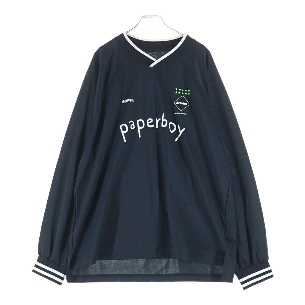 F.C.R.B./F.C.Real Bristol/FCRB(エフシーアールビー/エフシーレアルブリストル) 24SS ×paperboy L/S OVERSIZED GAME SHIRT ペーパーボーイ オーバーサイズ 長袖 ゲームシャツ カットソー ブラック FCRB-240148