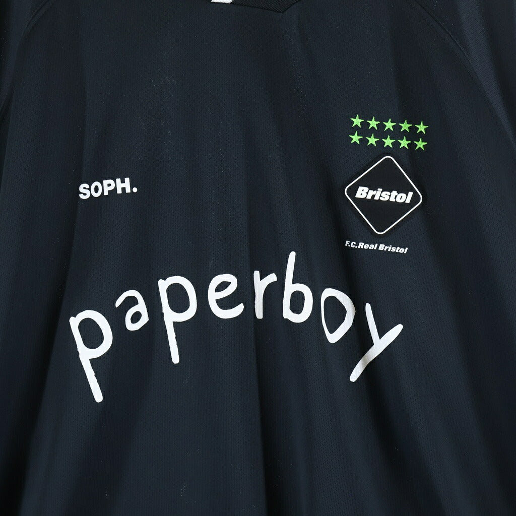 F.C.R.B./F.C.Real Bristol/FCRB(エフシーアールビー/エフシーレアルブリストル) 24SS ×paperboy L/S OVERSIZED GAME SHIRT ペーパーボーイ オーバーサイズ 長袖 ゲームシャツ カットソー ブラック FCRB-240148