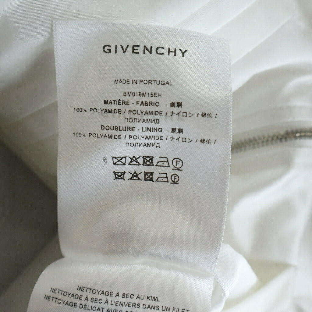 GIVENCHY(ジバンシィ) BOMBER JACKET ロゴ刺繍 ナイロン 1952 ボンバージャケット ブルゾン ホワイト BM016M15EH