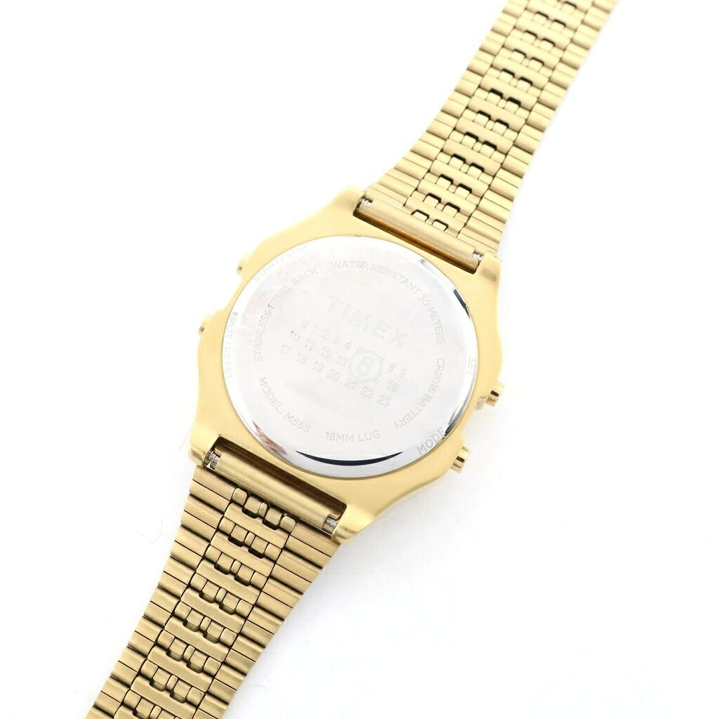 MM6 Maison Margiela(エムエムシックスメゾンマルジェラ) ×TIMEX T80 タイメックス グリーン文字盤 クォーツ ステンレス デジタルウォッチ 腕時計 ゴールド TW2Y50000