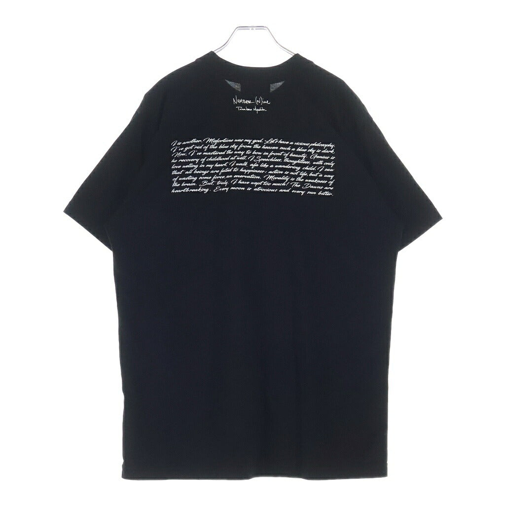 NUMBER (N)INE(ナンバーナイン) 26SS BACK I MISSED YOU. メッセージプリント クルーネック半袖Tシャツ カットソー ブラック NGT.26-001/3