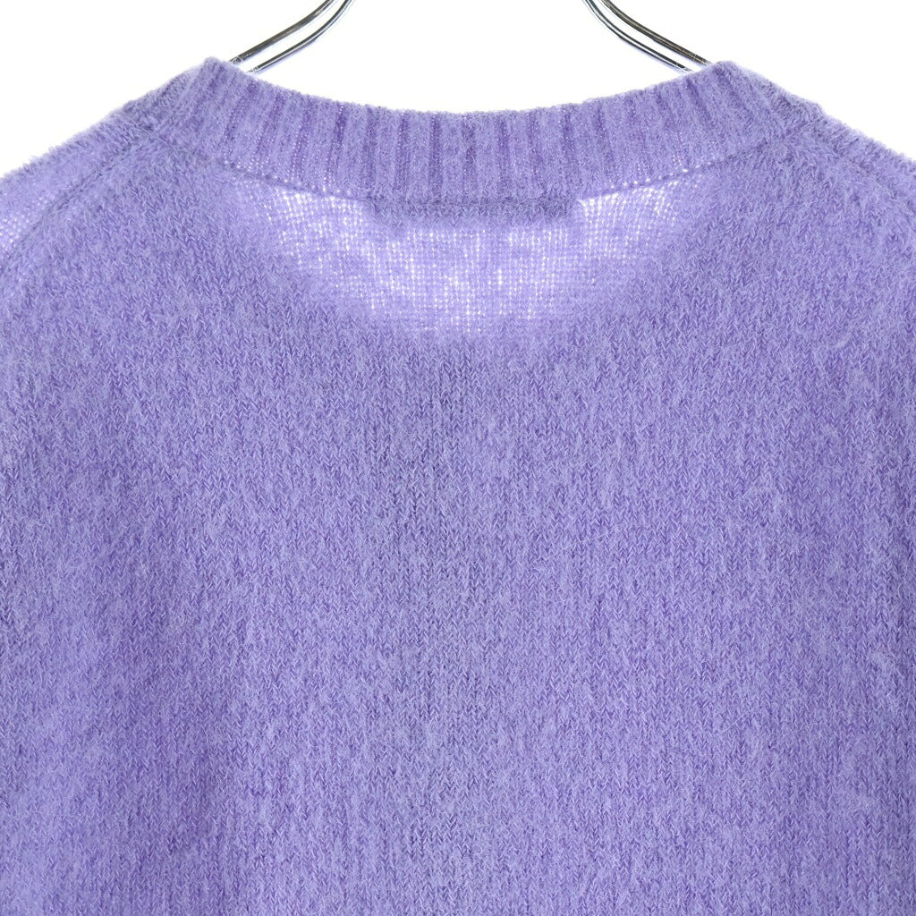 ACNE STUDIOS Bla Konst(アクネストゥディオズ ブロコンスト) Cropped Cardigan ウール混 ノーカラー クロップドカーディガン レディース パープル FN-WN-KNIT000350
