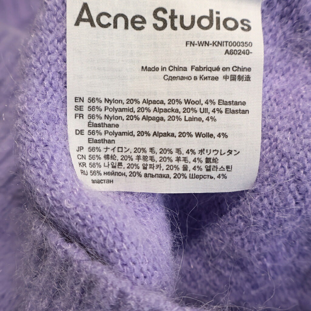 ACNE STUDIOS Bla Konst(アクネストゥディオズ ブロコンスト) Cropped Cardigan ウール混 ノーカラー クロップドカーディガン レディース パープル FN-WN-KNIT000350