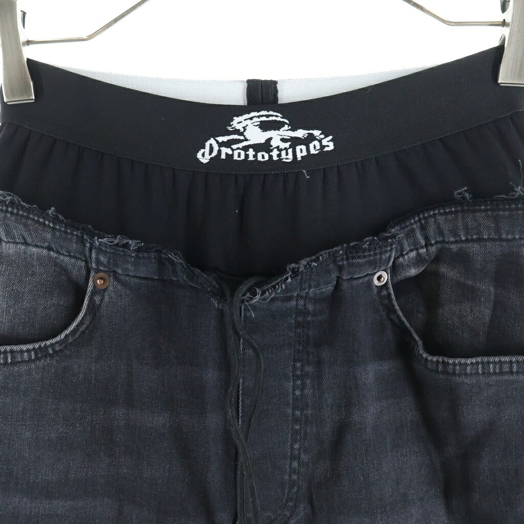 PROTOTYPES(プロトタイプス) REGULAR WAISTBAND JEANS レギュラー ウエストバンド ストレートデニムパンツ ブラック 31PT07DPA01MWBL