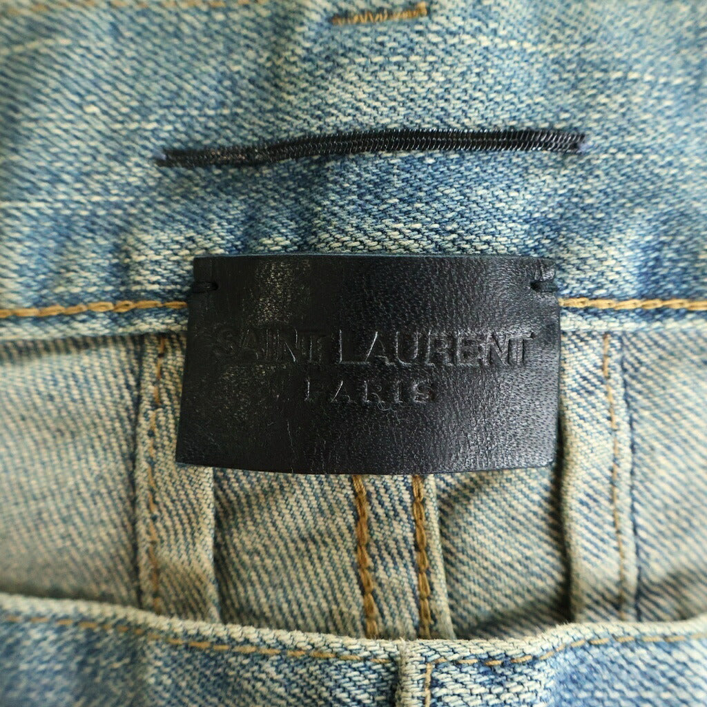 SAINT LAURENT PARIS(サンローランパリ) 16AW エディ期 デストロイクラッシュ スリムフィット スキニーデニムパンツ インディゴ 391659 Y847M