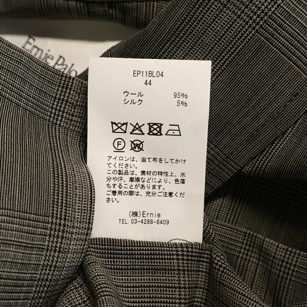 Ernie Palo(アーニーパロ) WOOL CHECK SHIRT JACKET シルク混 チェック柄 ウールシャツジャケット グレー EP11BL04