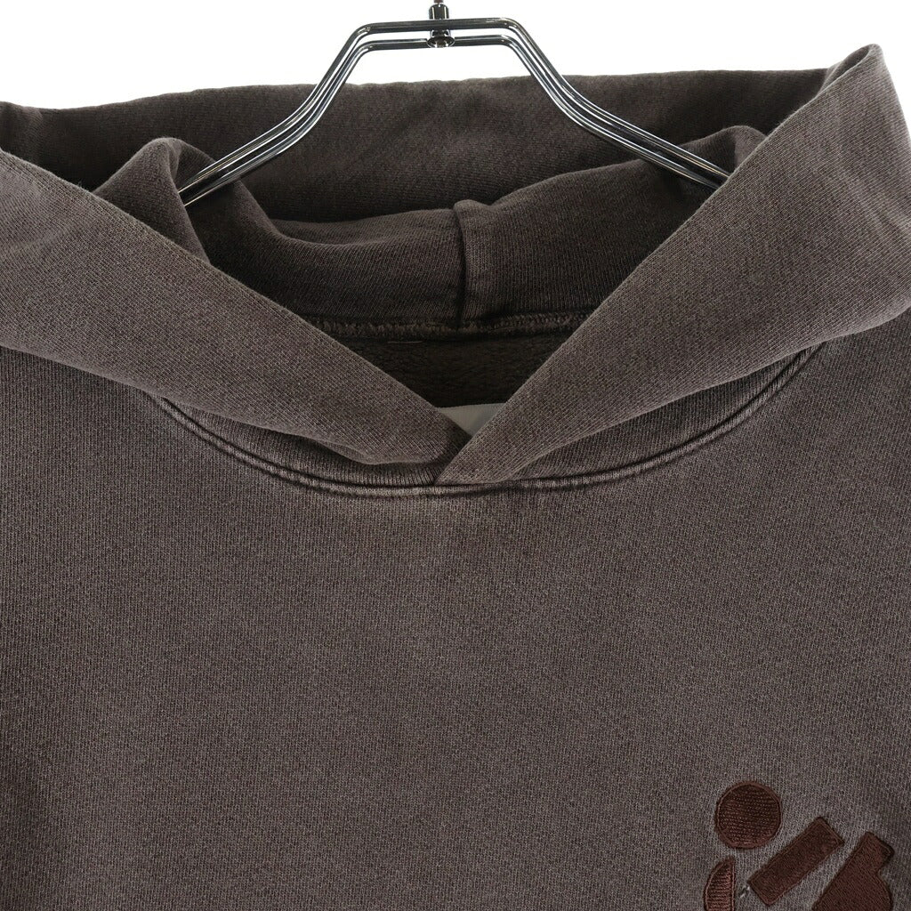 NO BRAND(ノーブランド) colbo(コルボ) LOGO HOODIE ウォッシュ加工 ロゴ刺繍 プルオーバースウェットパーカー フーディー ブラウン W003-202