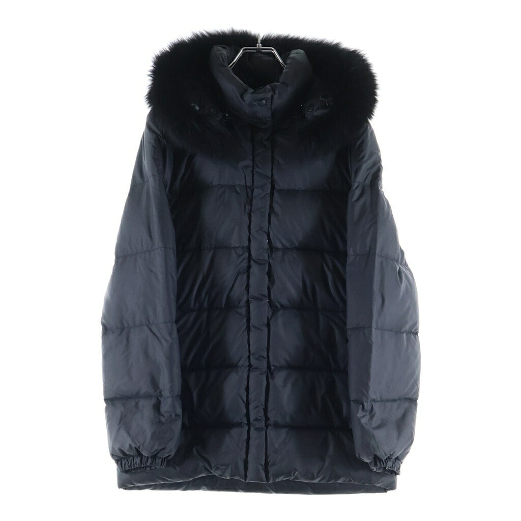 MONCLER(モンクレール) VALENTINE バレンティーヌ 茶タグ ファーフーデッド ダウンジャケット ブラック レディース 49353/97/68959