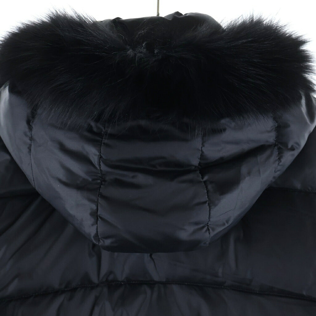 MONCLER(モンクレール) VALENTINE バレンティーヌ 茶タグ ファーフーデッド ダウンジャケット ブラック レディース 49353/97/68959