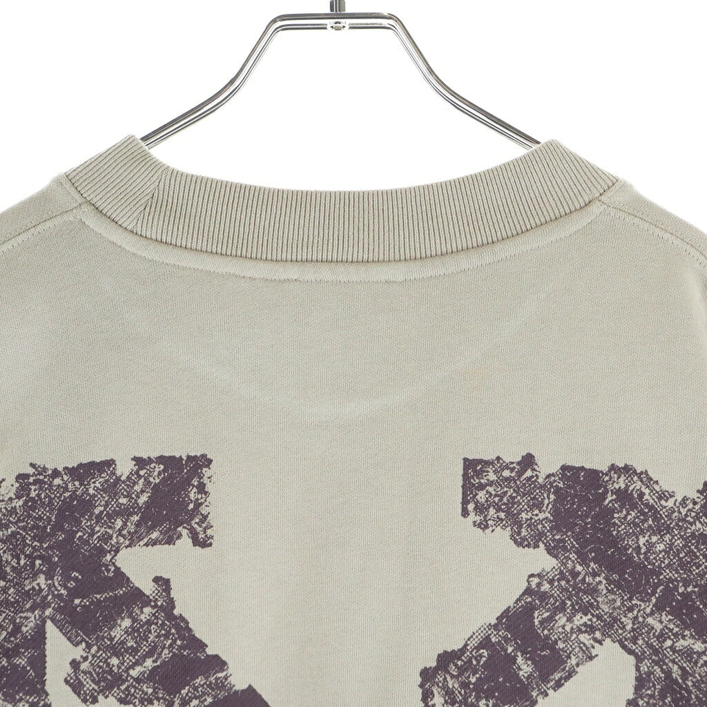 OFF-WHITE(オフホワイト) 26SS LOGO CREWNECK SWEATSHIRT バックアロー ロゴプリント クルーネックスウェットトレーナー ベージュ 44MBA054S26F003250