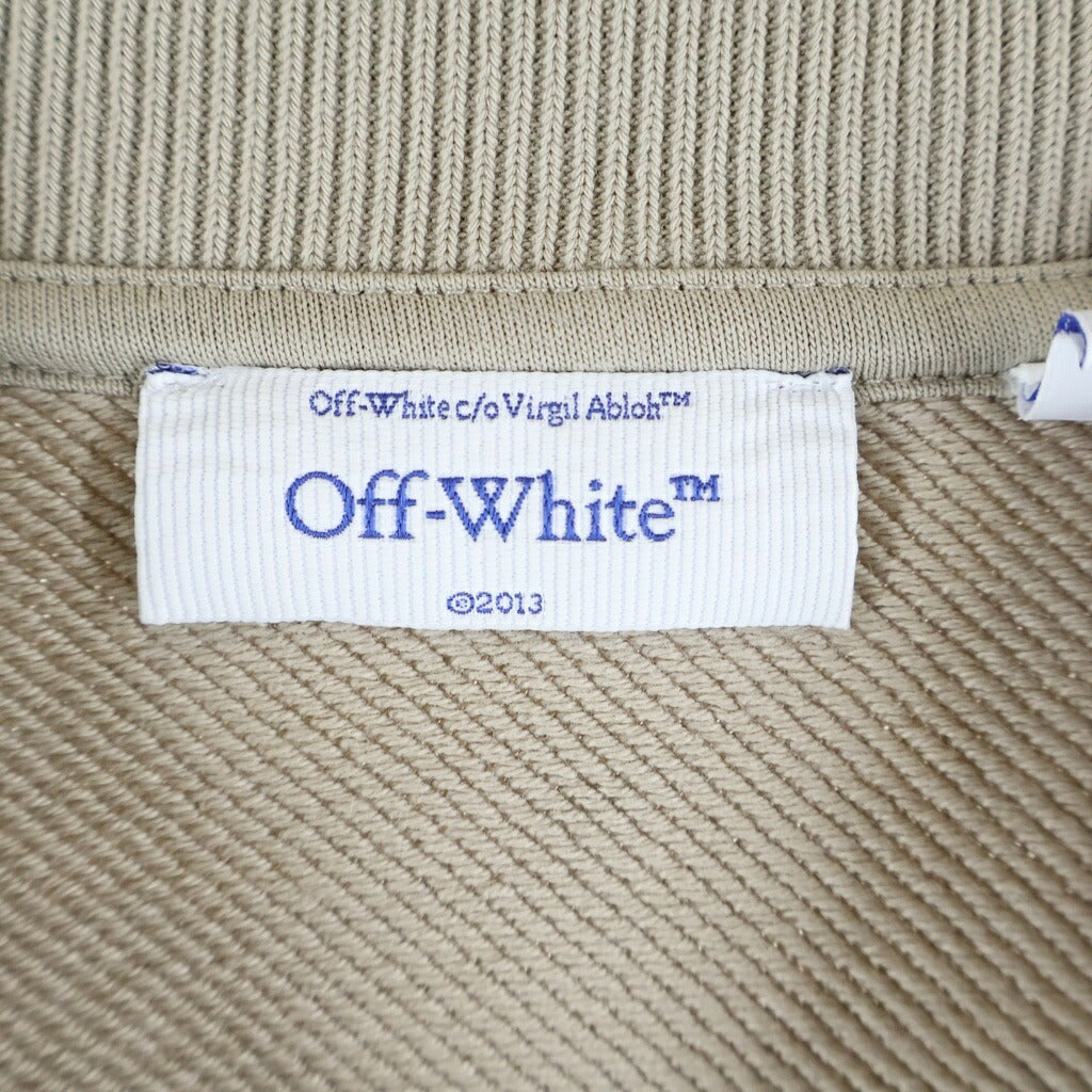 OFF-WHITE(オフホワイト) 26SS LOGO CREWNECK SWEATSHIRT バックアロー ロゴプリント クルーネックスウェットトレーナー ベージュ 44MBA054S26F003250