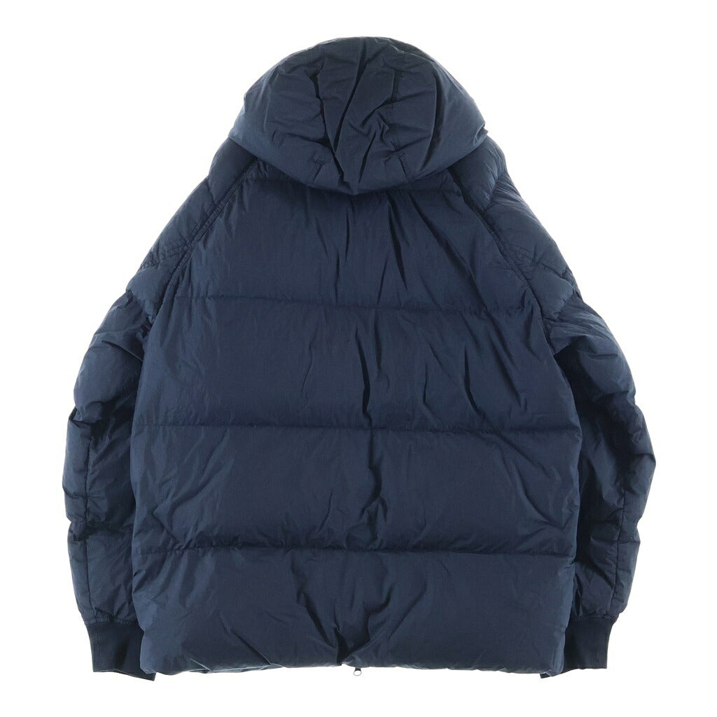 STONE ISLAND(ストーンアイランド) GARMENT DYED CRINKLE REPS RECYCLED NYLON DOWN ガーメントダイ ナイロンレップス フーデッド ダウンジャケット ネイビー 791540723