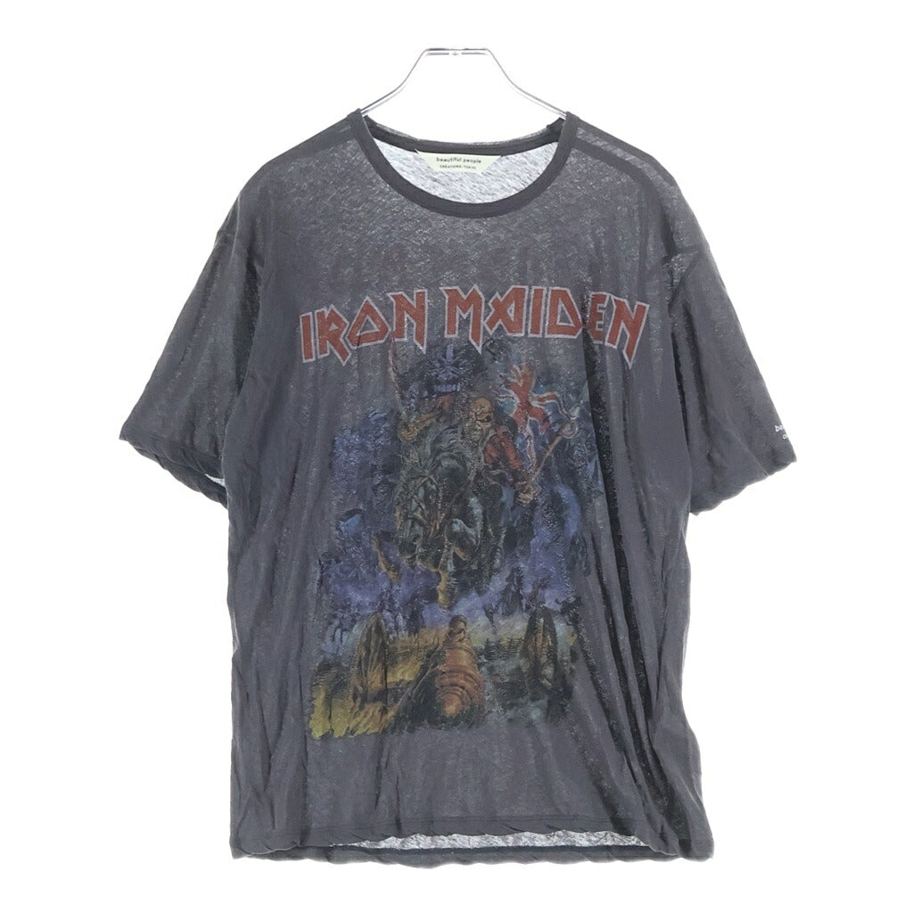 beautiful people(ビューティフルピープル) ×IRON MAIDEN アイアンメイデン クルーネック半袖Tシャツ カットソー ブラック 1545310469