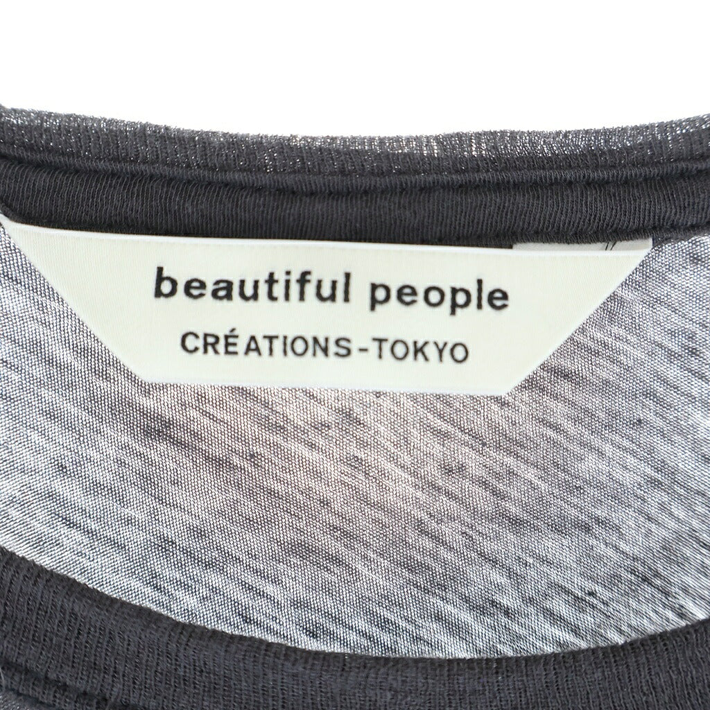 beautiful people(ビューティフルピープル) ×IRON MAIDEN アイアンメイデン クルーネック半袖Tシャツ カットソー ブラック 1545310469
