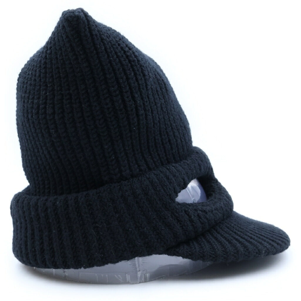 MAISON MIHARAYASUHIRO(メゾンミハラヤスヒロ) ×CA4LA MASKED CAT VISOR KNIT CAP カシラ マスクド バイザー ニットキャップ 帽子 ブラック A15AC402-0