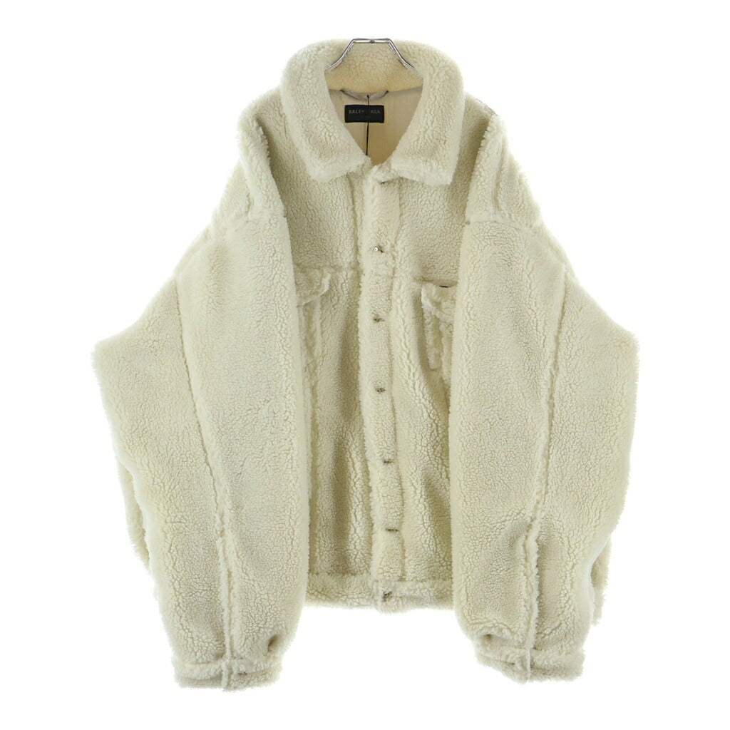 BALENCIAGA(バレンシアガ) 23AW オーバーサイズ ボア トラッカージャケット ホワイト 774376