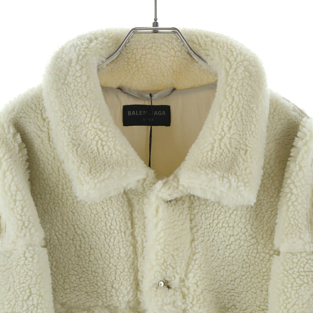 BALENCIAGA(バレンシアガ) 23AW オーバーサイズ ボア トラッカージャケット ホワイト 774376