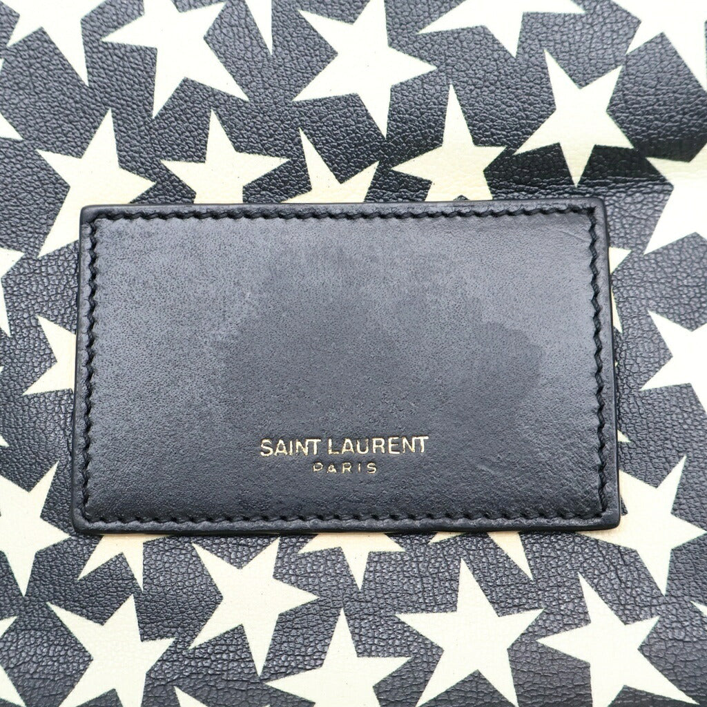 SAINT LAURENT PARIS(サンローランパリ) クラシック ハンター スタープリント バックパック リュックサック ブラック/ホワイト 326865