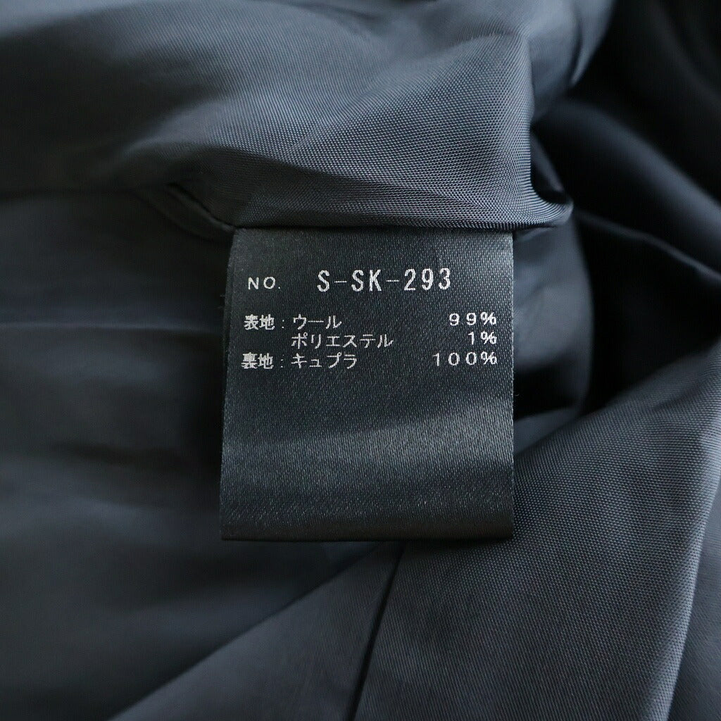 NO BRAND(ノーブランド) SHE TOKYO(シートーキョー) ピンストライプ ギャザー切替 ロングフレアスカート ネイビー レディース S-SK-293