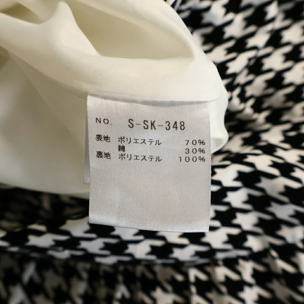 NO BRAND(ノーブランド) SHE TOKYO(シートーキョー) Lisa houndstooth ハウンドトゥース 千鳥格子柄 ティアードスカート ホワイト/ブラック レディース S-SK-348