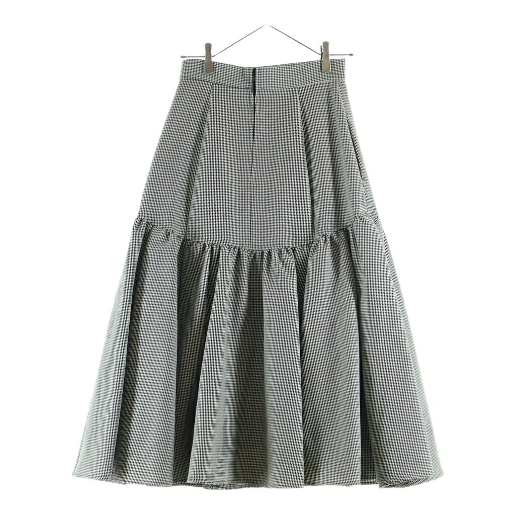 NO BRAND(ノーブランド) SHE TOKYO(シートーキョー) Angie houndstooth 千鳥格子柄 ロングスカート ホワイト/ブラック レディース S-SK-283