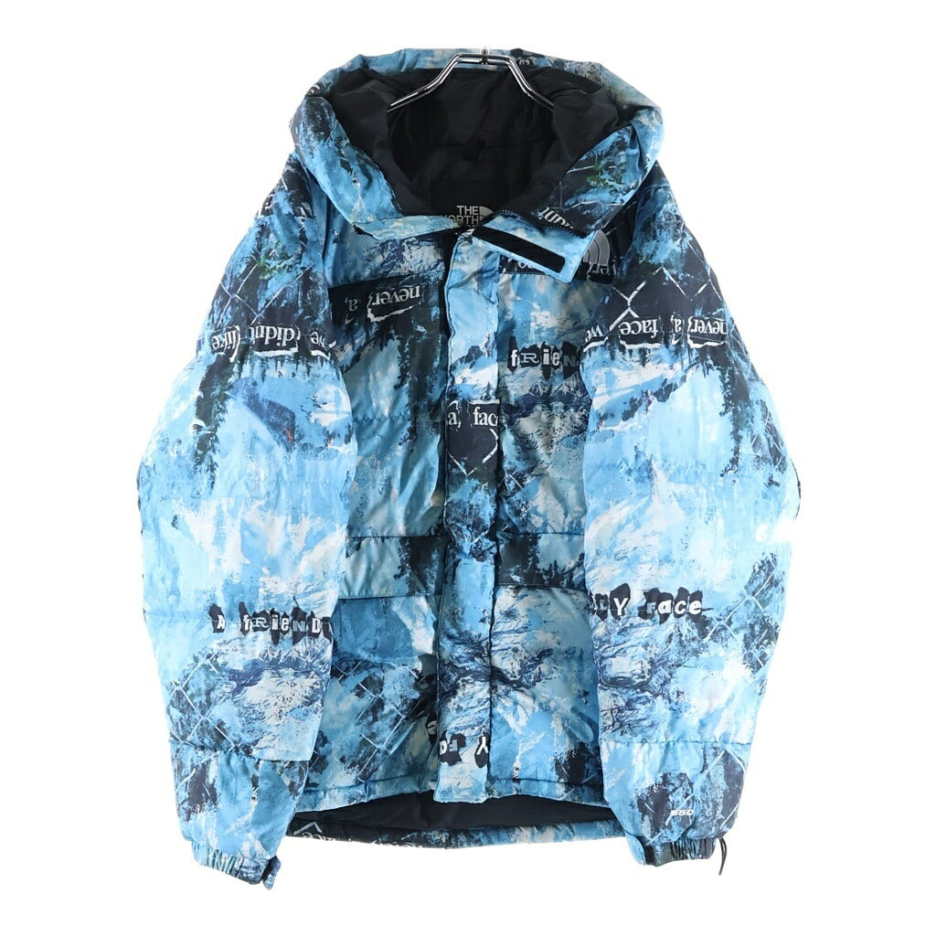 THE NORTH FACE(ザノースフェイス) PRINTED HMLYN DOWN PARKA プリンテッドヒマラヤンダウンパーカ グラフィティ総柄 フーデッドダウンジャケット ブルー/ブラック NF0A5J1J